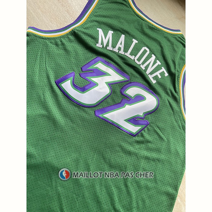 Maillot Utah Jazz Karl Malone NO 32 Mitchell & Ness 1996-97 Vert